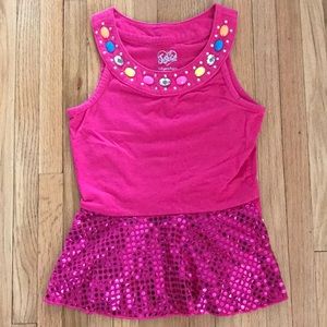 Pink peplum sleeveless top